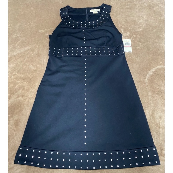 MICHAEL Michael Kors Black Silver Studded Sleeveless Women's Midi Dress NWT - Picture 9 of 14
